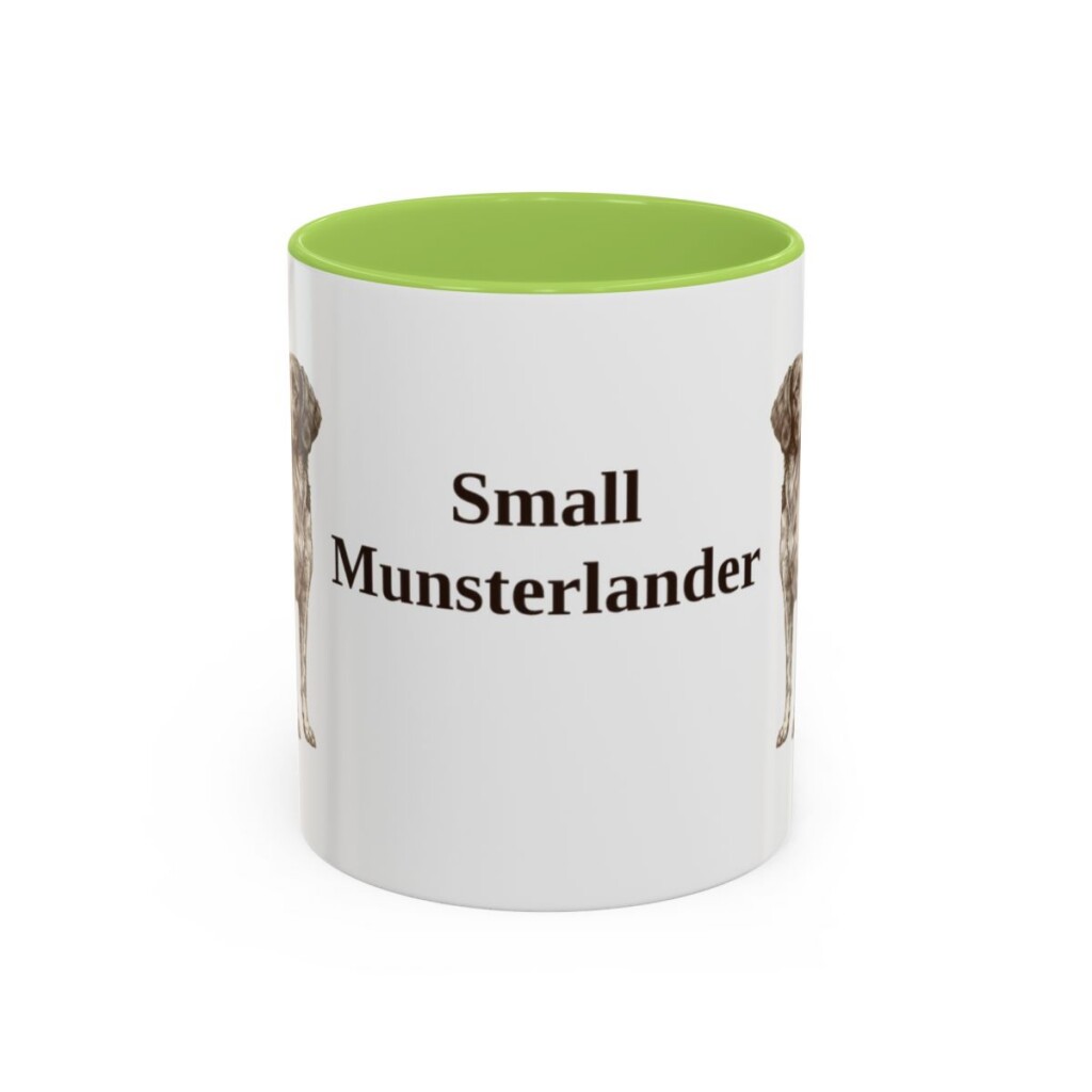 11oz Small Munsterlander Mug, Light Green, front view