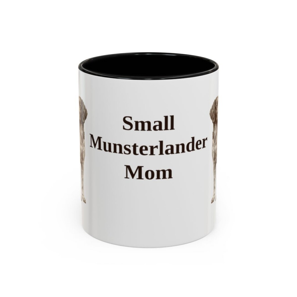 11oz Small Munsterlander Dog Mom Mug, Black, front view