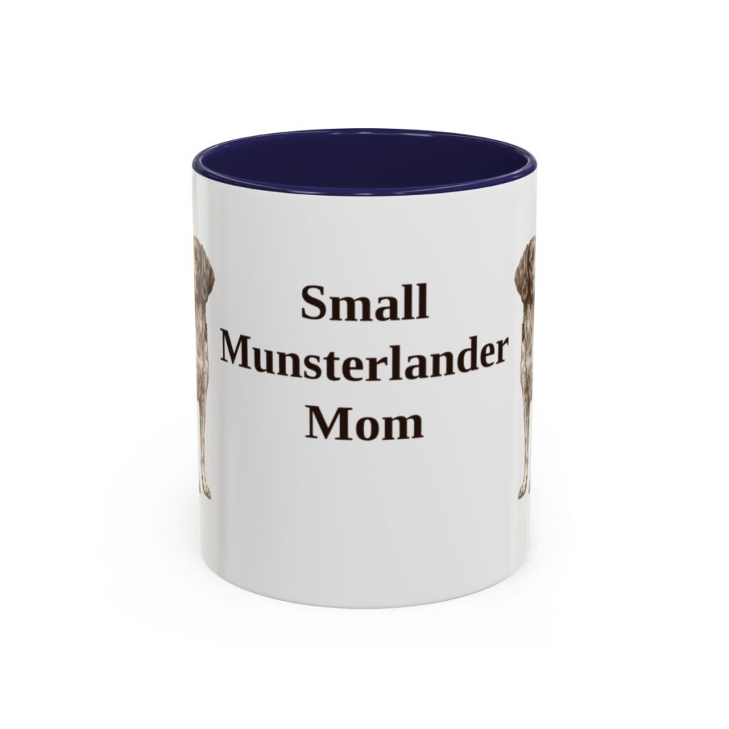 11oz Small Munsterlander Dog Mom Mug, Navy, front view