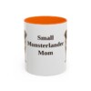 11oz Small Munsterlander Dog Mom Mug, Orange, front view