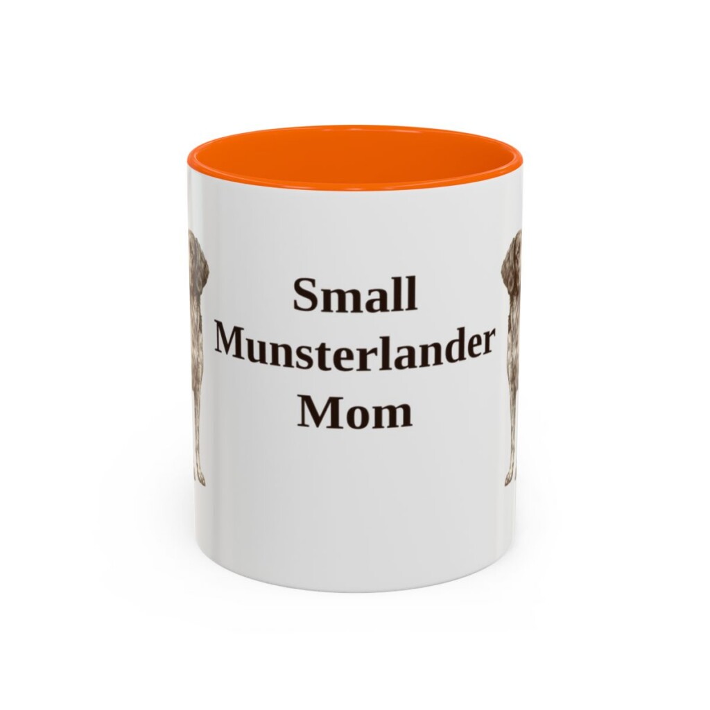 11oz Small Munsterlander Dog Mom Mug, Orange, front view