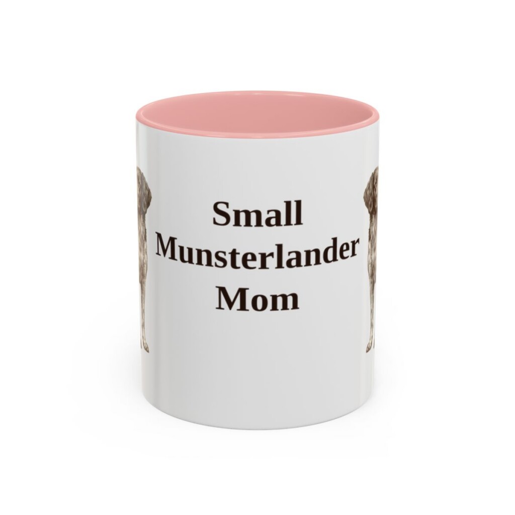 11oz Small Munsterlander Dog Mom Mug, Pink, front view