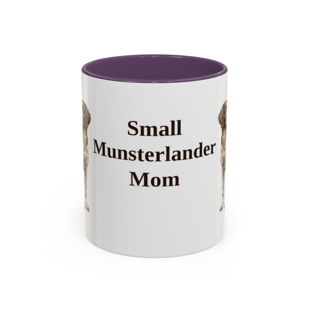 11oz Small Munsterlander Dog Mom Mug, Purple, front view