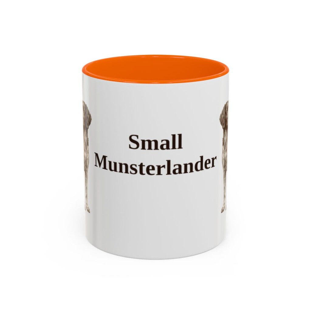 11oz Small Munsterlander Mug, Orange, front view