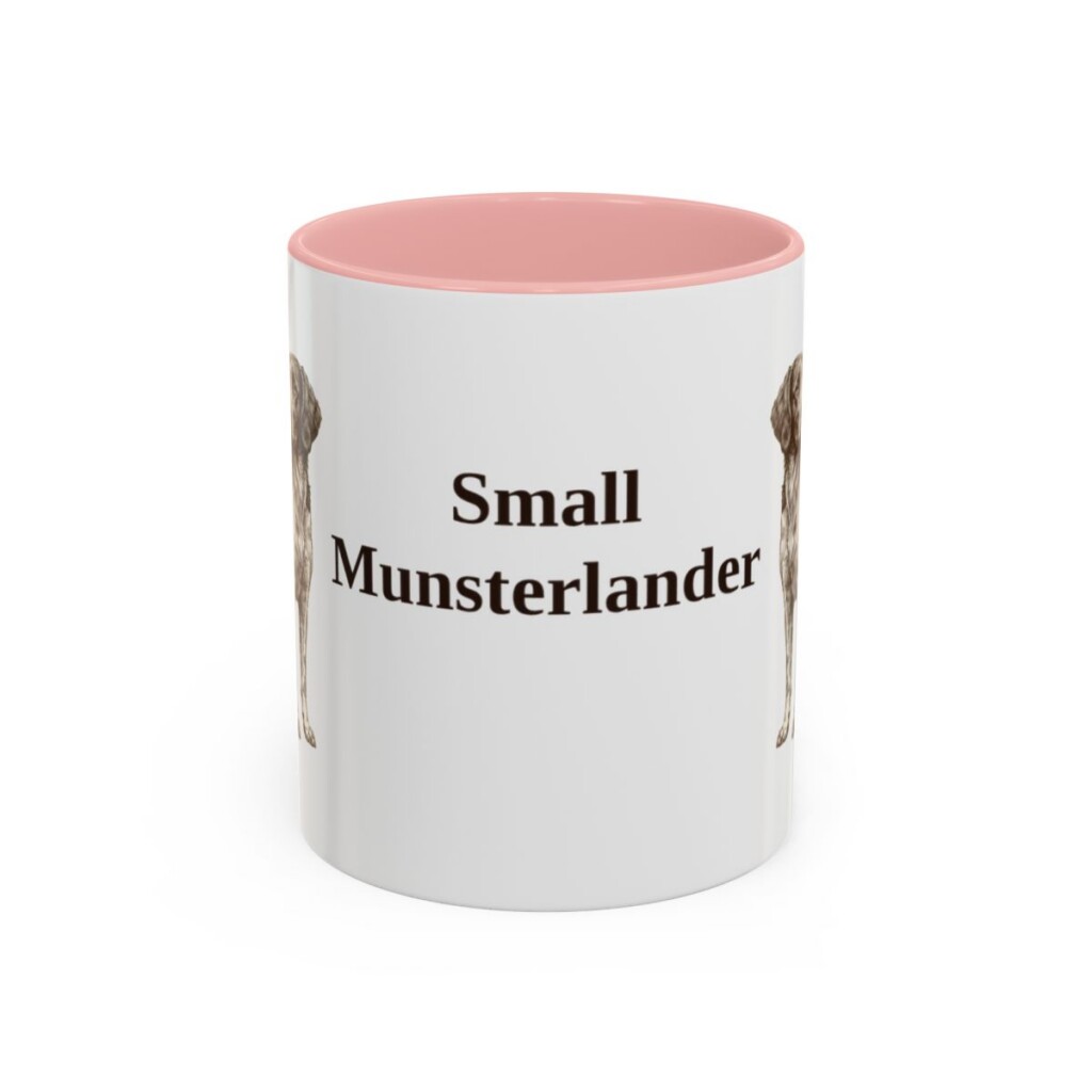 11oz Small Munsterlander Mug, Pink, front view