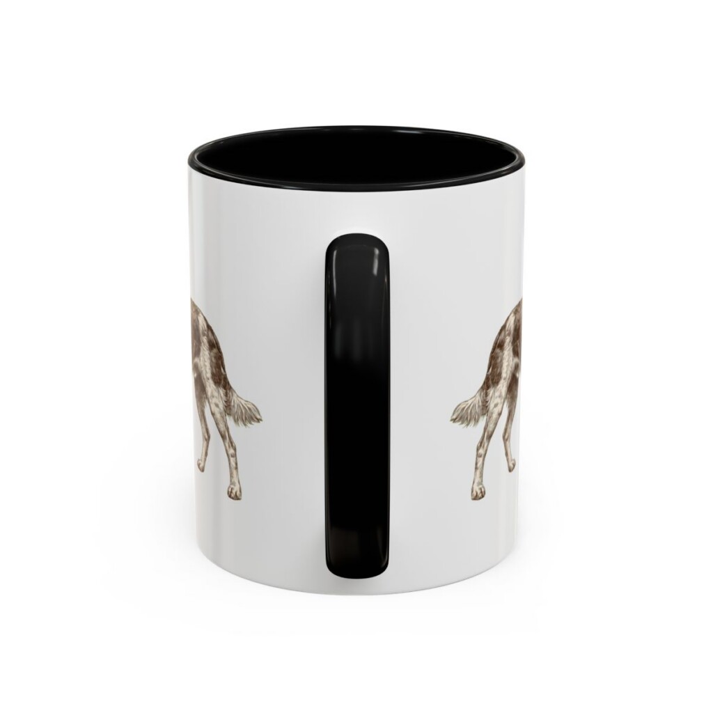 11oz Small Munsterlander Mug, Black, back view