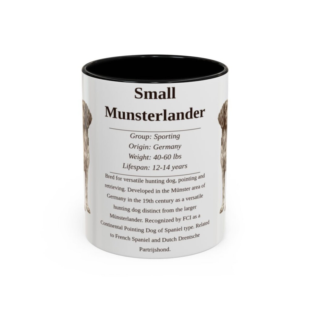 11oz Small Munsterlander Mug, Black, front view