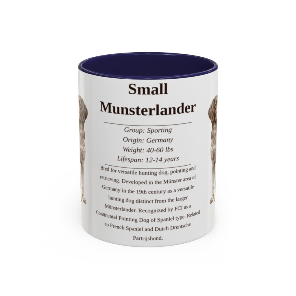11oz Small Munsterlander Mug, Navy, front view
