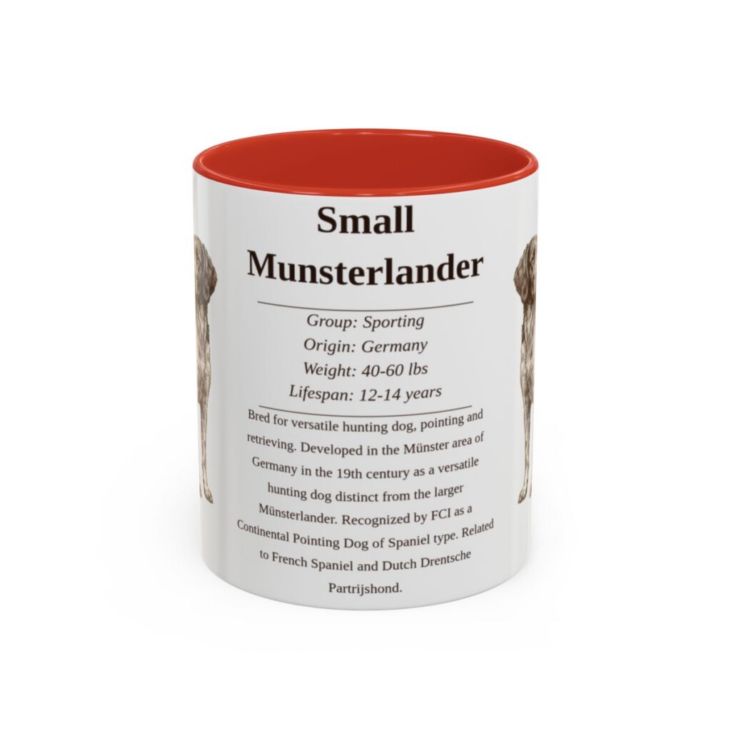 11oz Small Munsterlander Mug, Red, front view