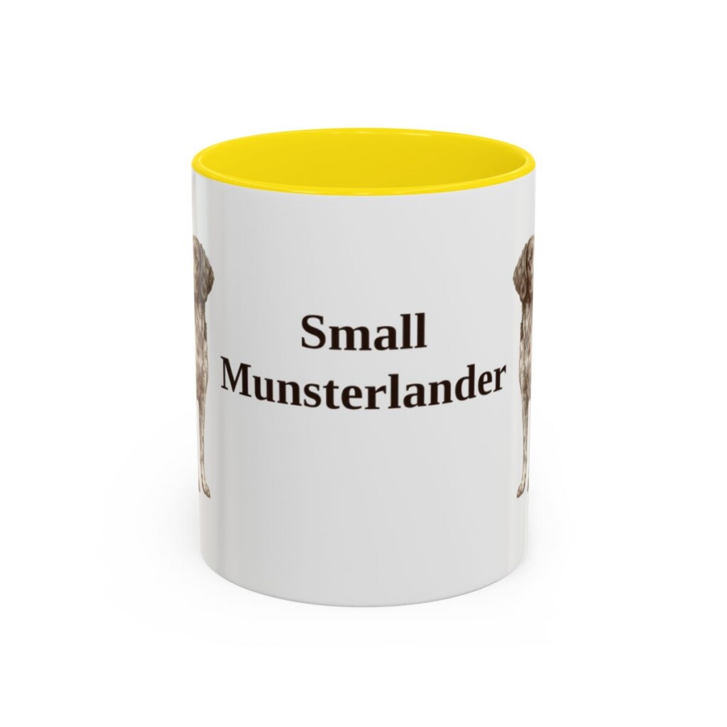 11oz Small Munsterlander Mug, Yellow, front view