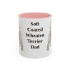 11oz-soft-coated-wheaten-terrier-mug-dad-pink 11oz Soft Coated Wheaten Terrier Dog Dad Mug, Pink, front view