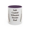 11oz-soft-coated-wheaten-terrier-mug-dad-purple 11oz Soft Coated Wheaten Terrier Dog Dad Mug, Purple, front view