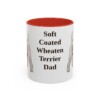 11oz-soft-coated-wheaten-terrier-mug-dad-red 11oz Soft Coated Wheaten Terrier Dog Dad Mug, Red, front view