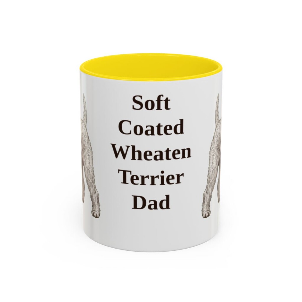 11oz-soft-coated-wheaten-terrier-mug-dad-yellow 11oz Soft Coated Wheaten Terrier Dog Dad Mug, Yellow, front view