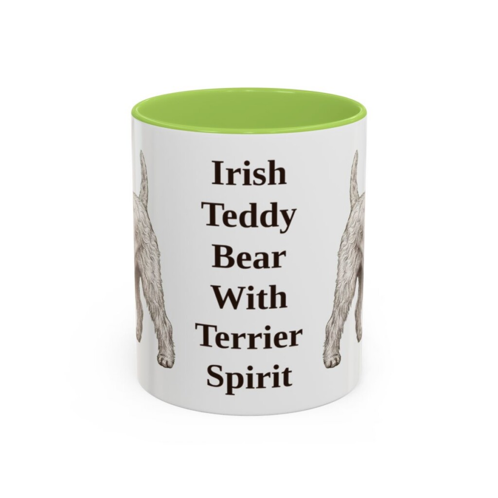 11oz-soft-coated-wheaten-terrier-mug-humor-light-green 11oz Funny Soft Coated Wheaten Terrier Mug, Light Green, front view