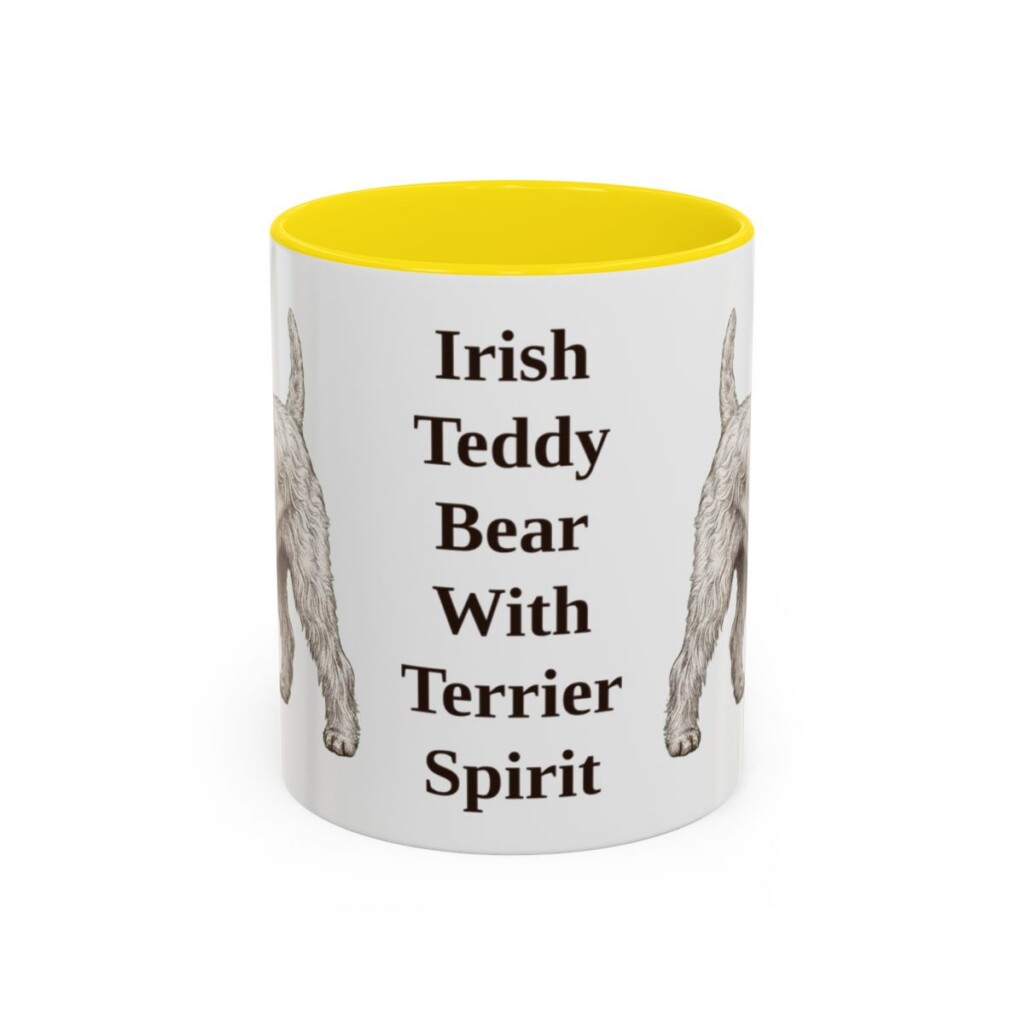11oz-soft-coated-wheaten-terrier-mug-humor-yellow 11oz Funny Soft Coated Wheaten Terrier Mug, Yellow, front view