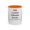 11oz Soft Coated Wheaten Terrier Latin Mug, Orange, front view