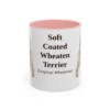 11oz Soft Coated Wheaten Terrier Latin Mug, Pink, front view