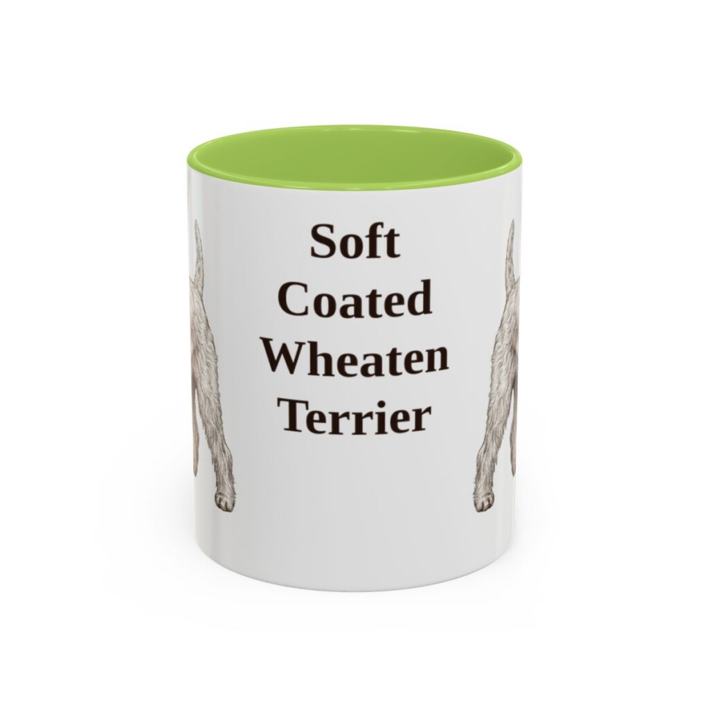 11oz Soft Coated Wheaten Terrier Mug, Light Green, front view