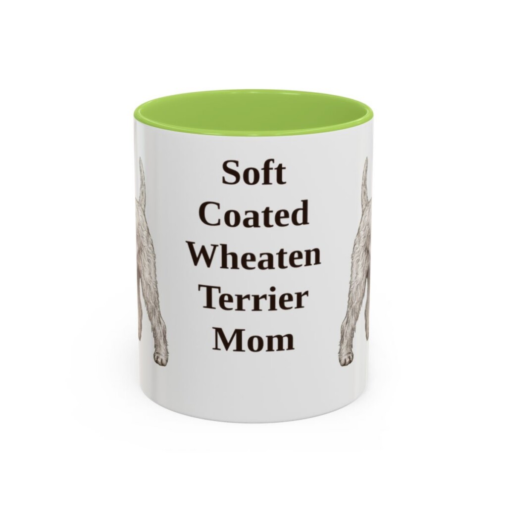 11oz Soft Coated Wheaten Terrier Dog Mom Mug, Light Green, front view