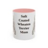 11oz Soft Coated Wheaten Terrier Dog Mom Mug, Pink, front view