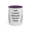 11oz Soft Coated Wheaten Terrier Dog Mom Mug, Purple, front view
