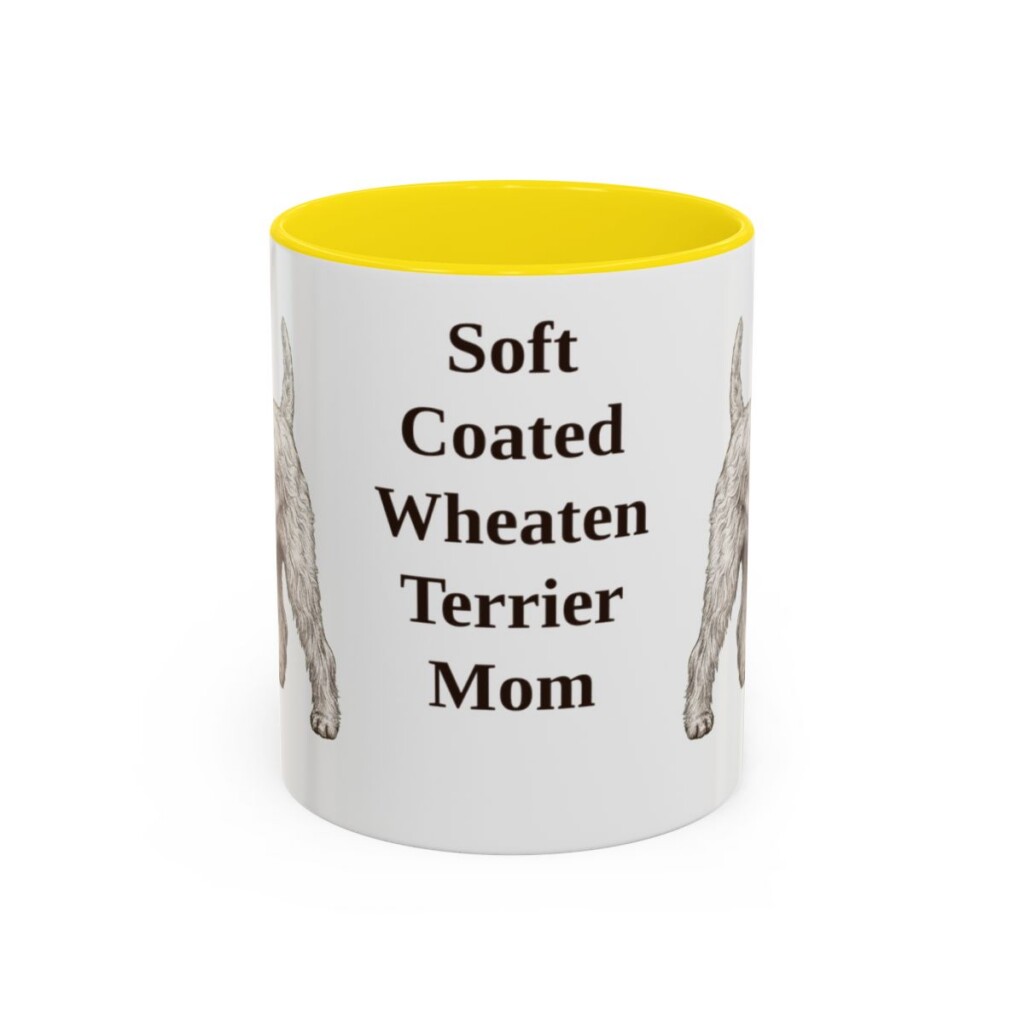 11oz Soft Coated Wheaten Terrier Dog Mom Mug, Yellow, front view