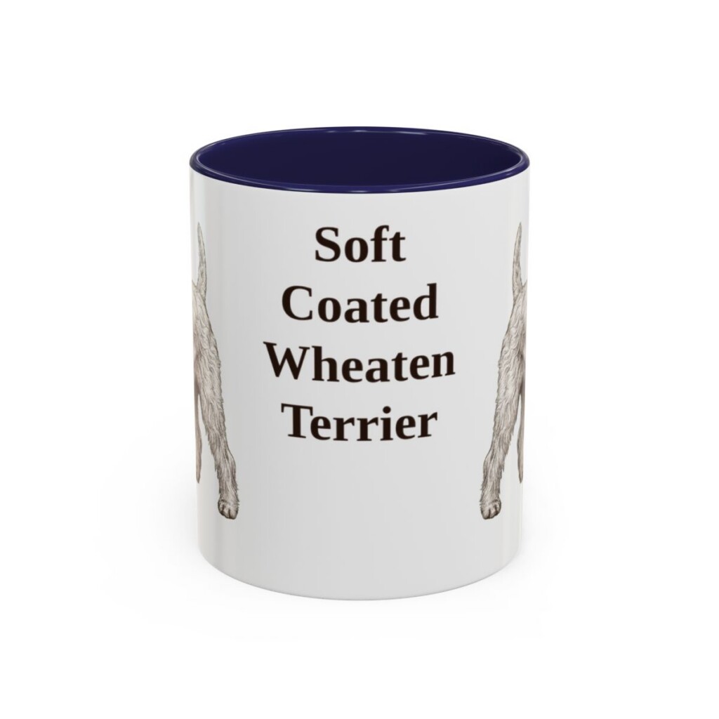 11oz Soft Coated Wheaten Terrier Mug, Navy, front view