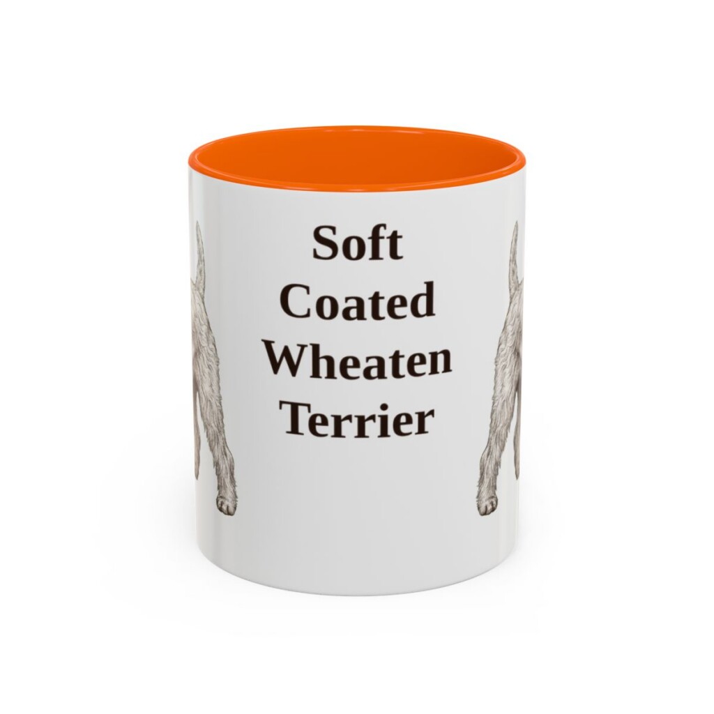 11oz Soft Coated Wheaten Terrier Mug, Orange, front view