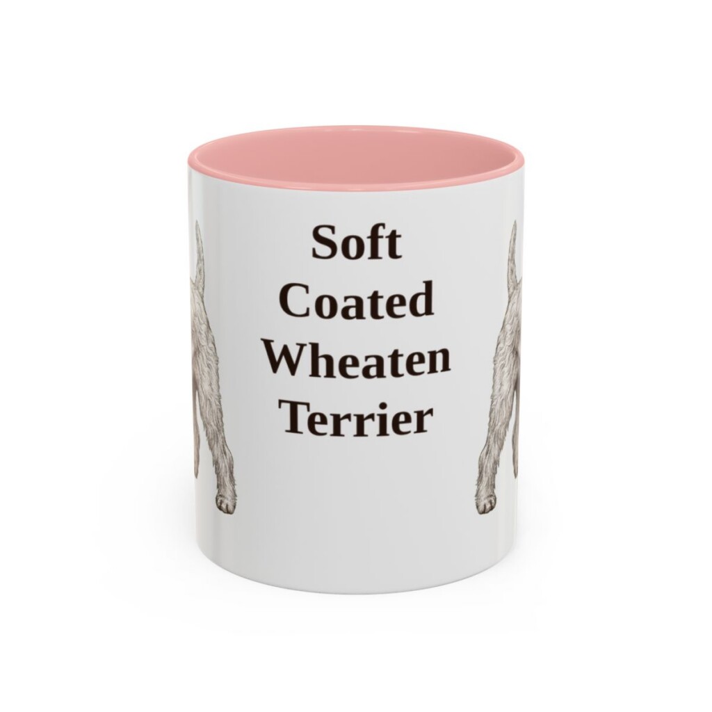 11oz Soft Coated Wheaten Terrier Mug, Pink, front view