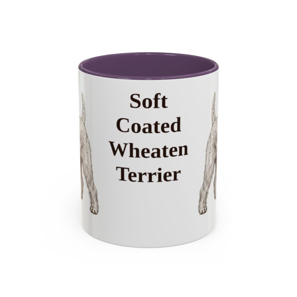 11oz Soft Coated Wheaten Terrier Mug, Purple, front view
