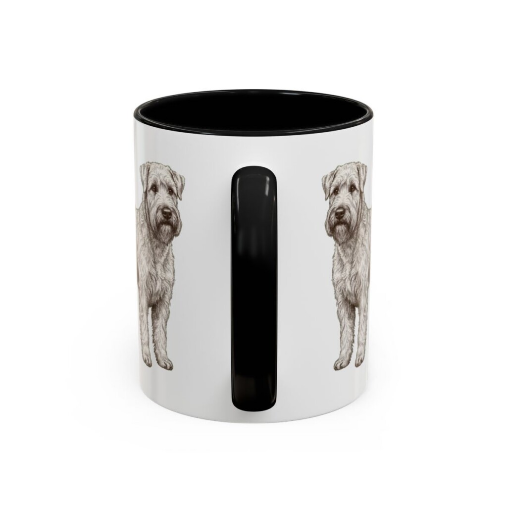 11oz Soft Coated Wheaten Terrier Mug, Black, back view