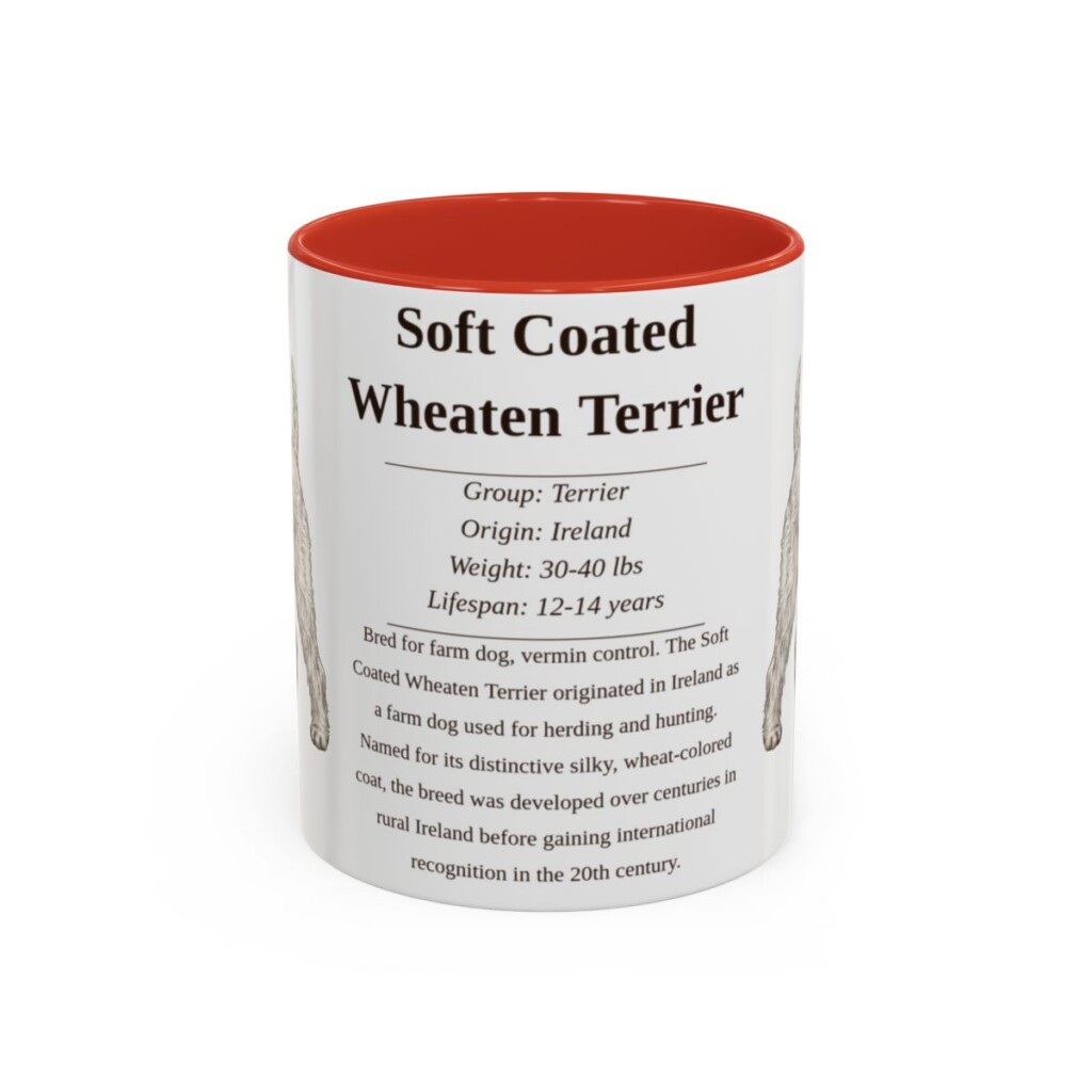 11oz Soft Coated Wheaten Terrier Mug, Red, front view