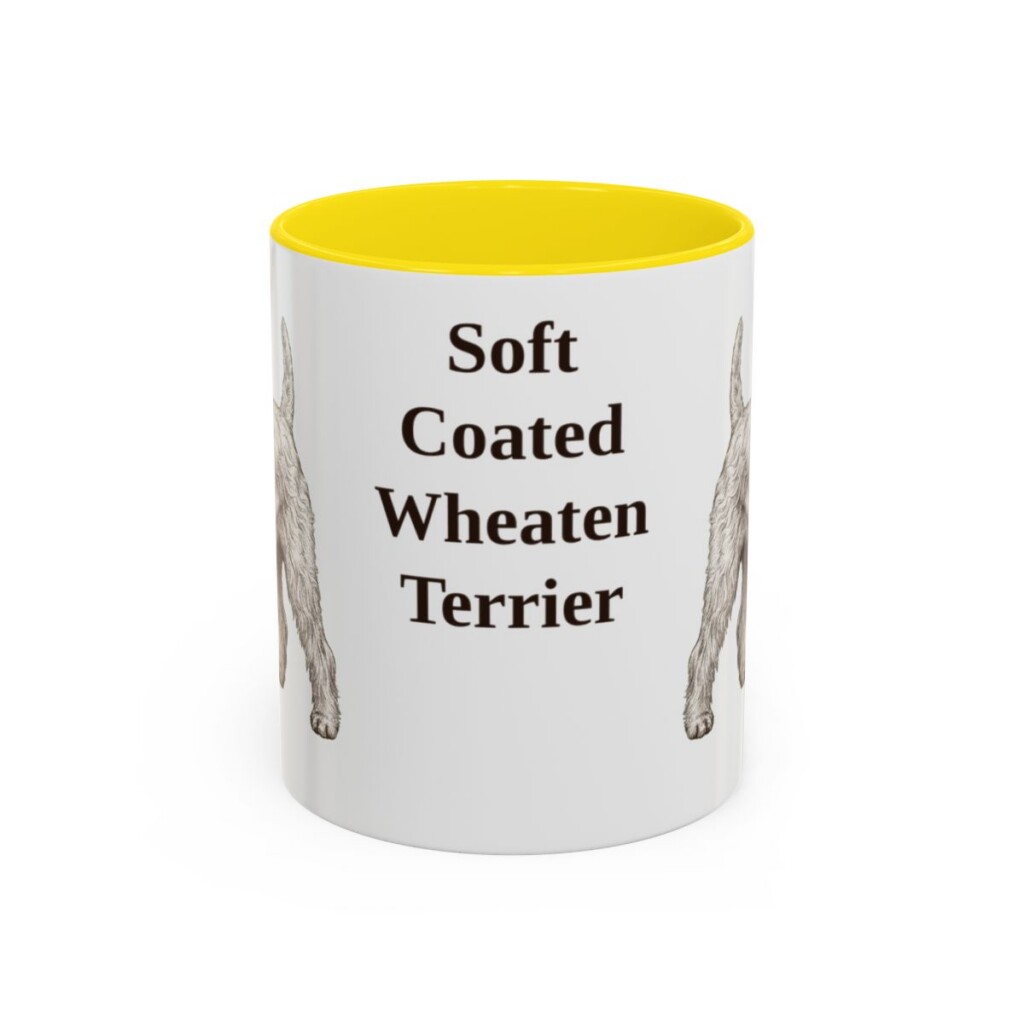 11oz Soft Coated Wheaten Terrier Mug, Yellow, front view