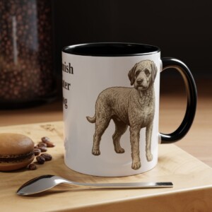 11oz Spanish Water Dog Mug, Black, lifestyle photo