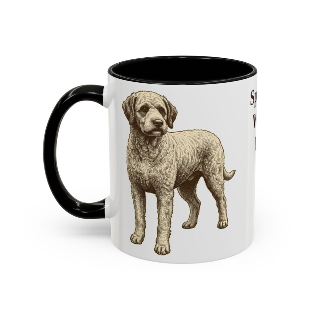 11oz Spanish Water Dog Mug, Black, left side view