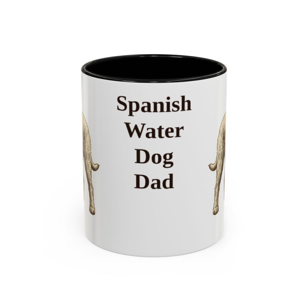 11oz-spanish-water-dog-mug-dad-black-front 11oz Spanish Water Dog Dog Dad Mug, Black, front view
