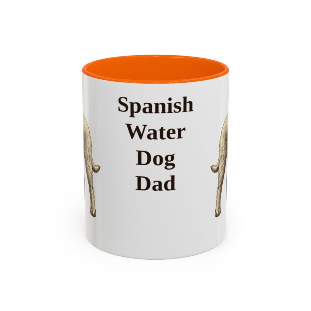 11oz-spanish-water-dog-mug-dad-orange 11oz Spanish Water Dog Dog Dad Mug, Orange, front view