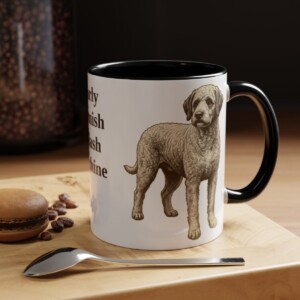 11oz Funny Spanish Water Dog Mug, Black, lifestyle photo