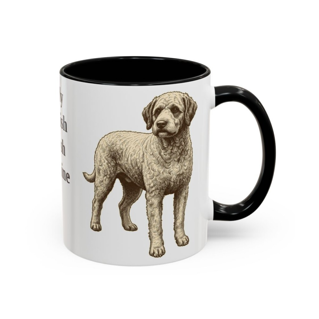 11oz Funny Spanish Water Dog Mug, Black, right side view