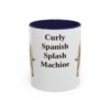 11oz Funny Spanish Water Dog Mug, Navy, front view