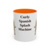 11oz Funny Spanish Water Dog Mug, Orange, front view