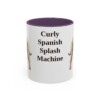11oz Funny Spanish Water Dog Mug, Purple, front view