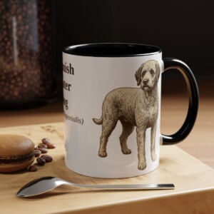 11oz Spanish Water Dog Latin Mug, Black, lifestyle photo