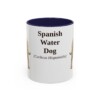11oz Spanish Water Dog Latin Mug, Navy, front view