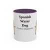 11oz Spanish Water Dog Latin Mug, Purple, front view
