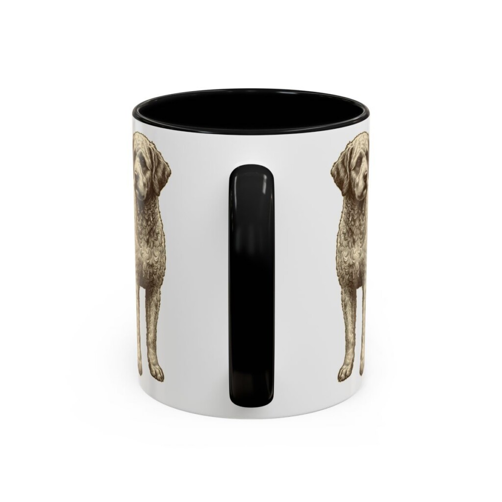 11oz Spanish Water Dog Dog Mom Mug, Black, back view