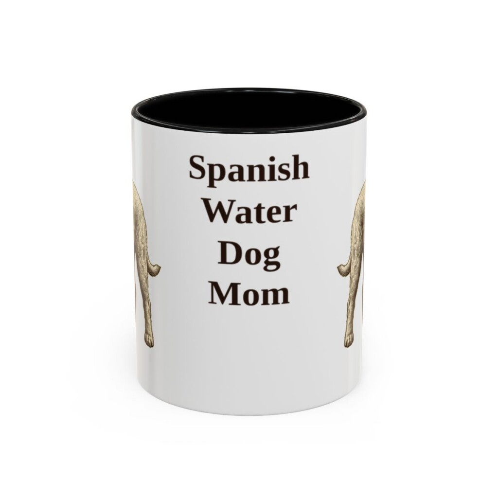 11oz Spanish Water Dog Dog Mom Mug, Black, front view