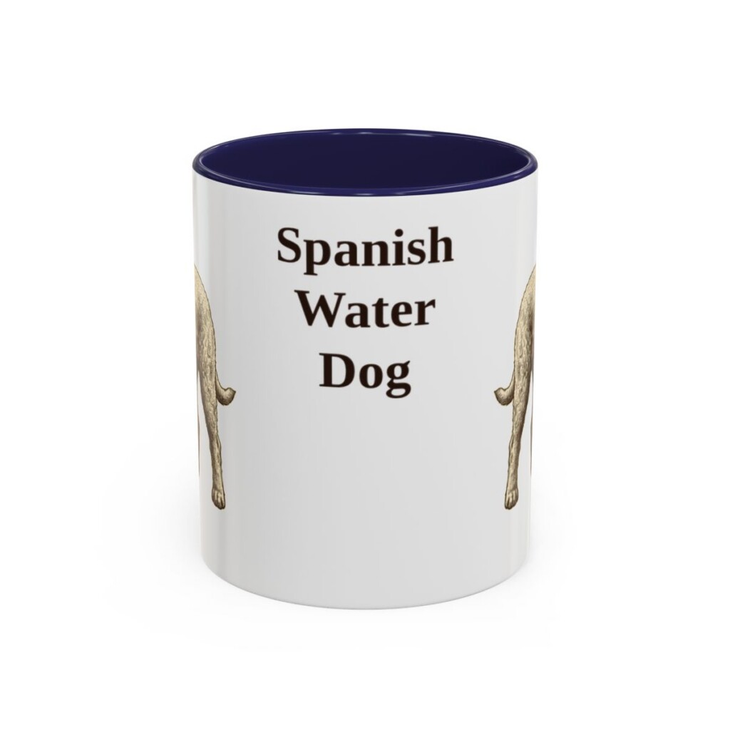 11oz Spanish Water Dog Mug, Navy, front view