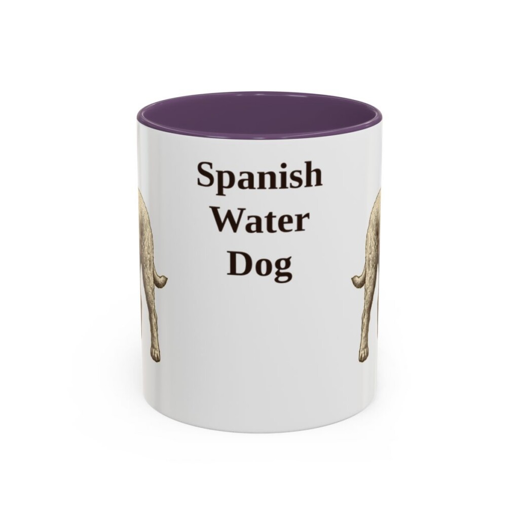11oz Spanish Water Dog Mug, Purple, front view